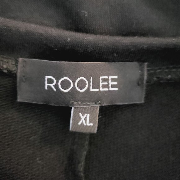 Roolee Nursing Dress XL Black Knit Short Sleeve Pullover Midi Shift - Picture 4 of 5